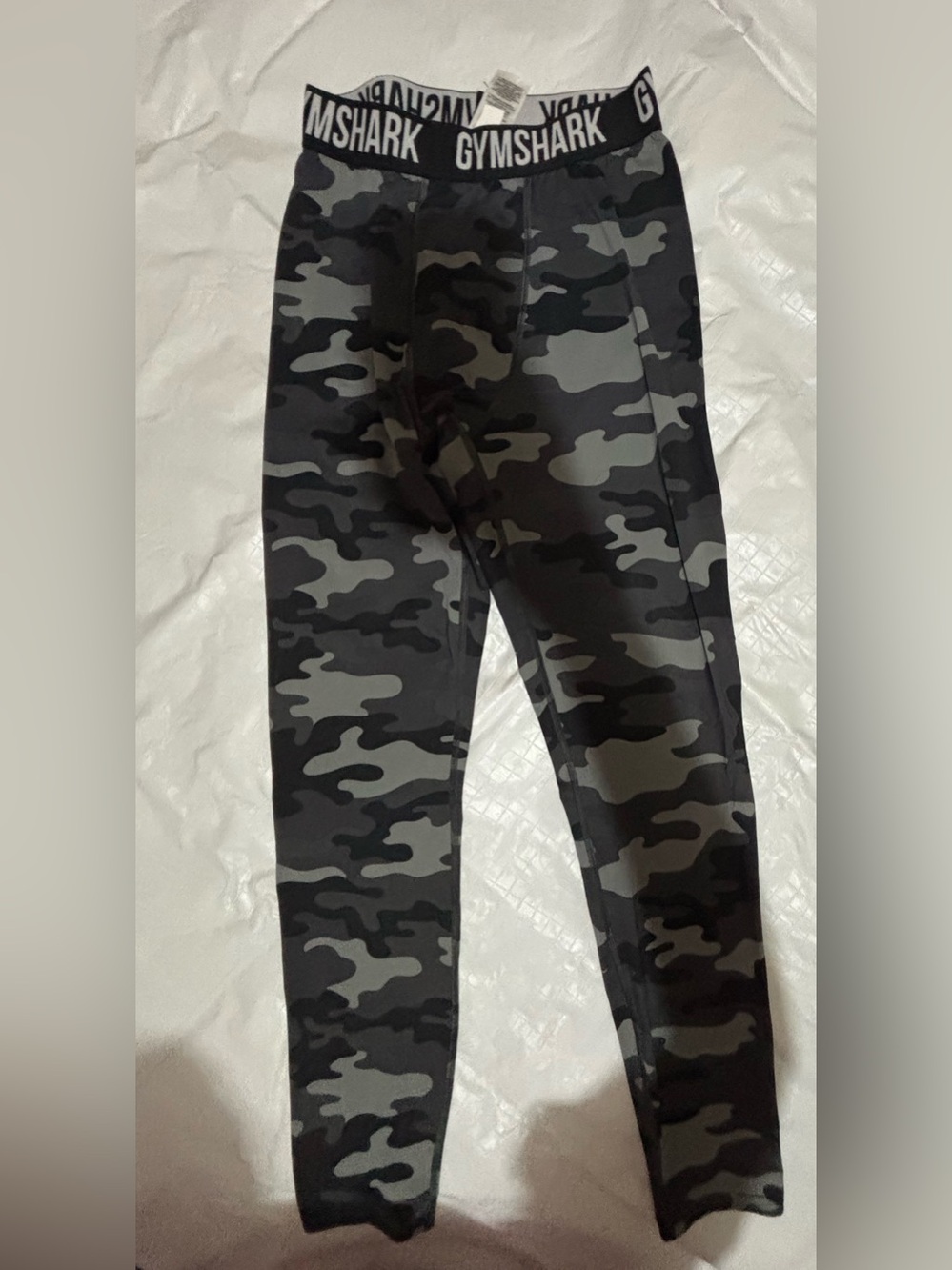 Gymshark Men's Camo Compression Leggings - Black & Gray